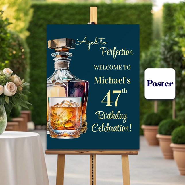 Poster Homem de 47 anos de idade aperfeiçoado aniversário (Criador carregado)