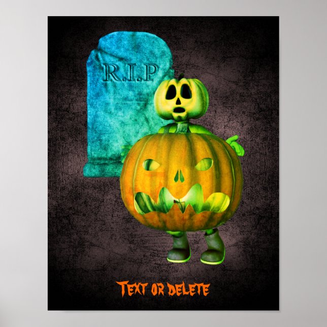 Poster Homem de Abóbora do Halloween Personalizado (Frente)