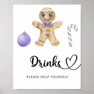 Poster Homem de biscoito de gengibre - Bebidas sirvam-se