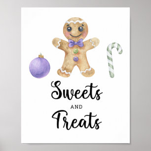 Poster Homem de biscoito de gengibre - festa de bebê com