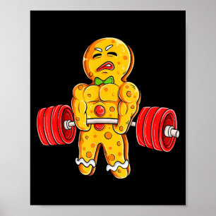 Poster Homem de Biscoito de Gengibre Ginásio Musculação L