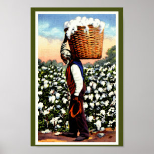 Pôster Homem de Campo de Algodão Vintage na América do No