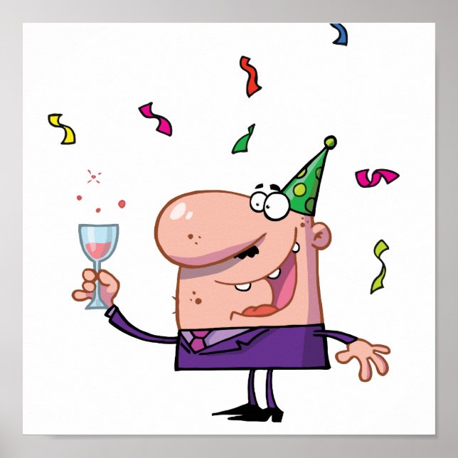 Poster Homem de Cartografia Animal de Festa Engraçada (Frente)