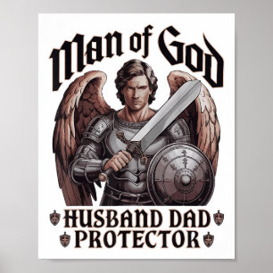 Poster Homem de Deus Marido Papa Cristão Jesus Abençoado