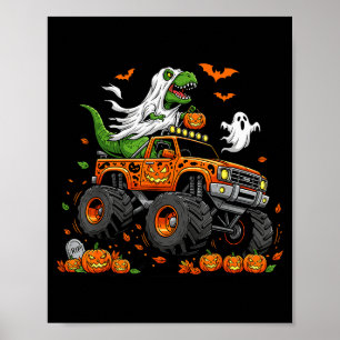 Poster Homem de Dinossauro T-rex Pilotando Caminhão Monst