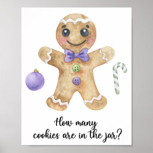 Poster Homem de gengibre - adivinhe quantos biscoitos