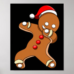 Poster Homem de Gengibre Dabbing Natal Verão Menino Natal