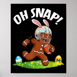 Poster Homem de Gengibre de Futebol de Páscoa Oh Snap Bra
