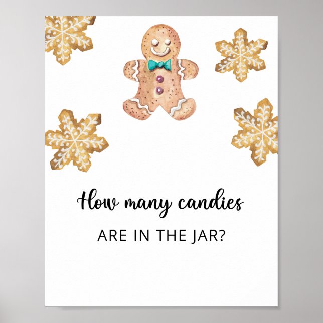 Poster Homem de pão-de-gengibre - adivinha quantas caneta (Frente)