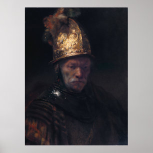 Poster Homem de Rembrandt em capacete de Ouro