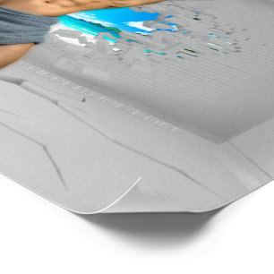 Poster Homem de SlipperyJoe em uma toalha músculos branco