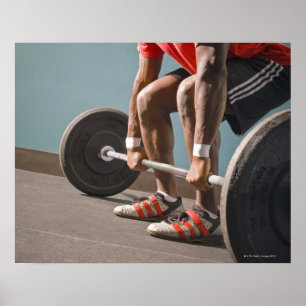Poster Homem do afro-americano que elabora o o gym