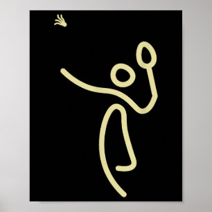Poster Homem do Bastão de Badminton – Presente de Peteca 