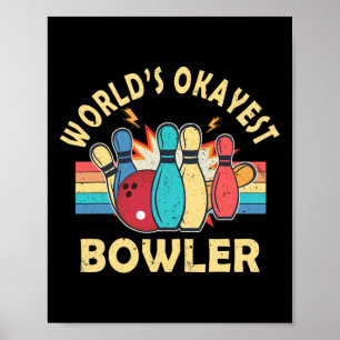 Poster Homem e Mulher do Mundo Retro Okayest Bowler Amant