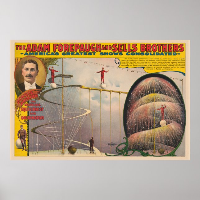 Poster Homem Executando Em Cabo Suspenso E Rampas Espirai (Frente)