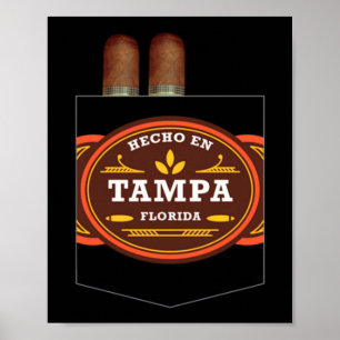 Poster Homem feito em tampa amante de charuto ybor city t