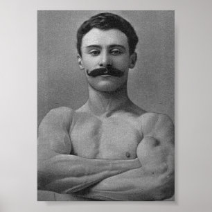 Poster Homem forte do Bodybuilder do músculo do vintage