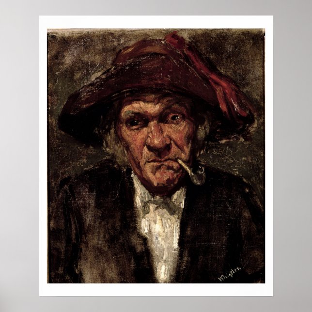 Poster Homem fumando cachimbo, c.1859 (Frente)