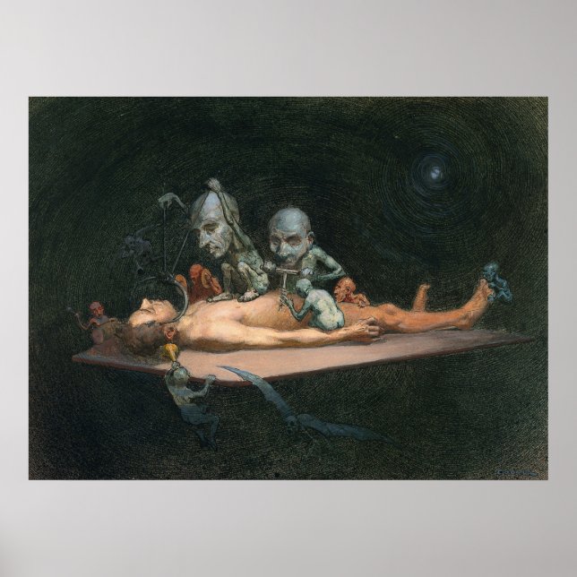 Poster Homem Inconsciente Clorofórmio vendo demônios (Frente)