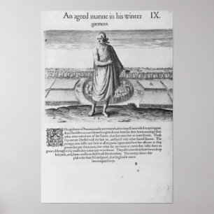 Pôster Homem indiano idoso em seu vestuário do inverno