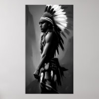 Homem Indiano Preto Branco Monocromático