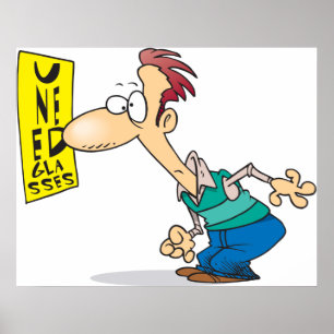 Poster Homem Lendo Um Gráfico De Olhos