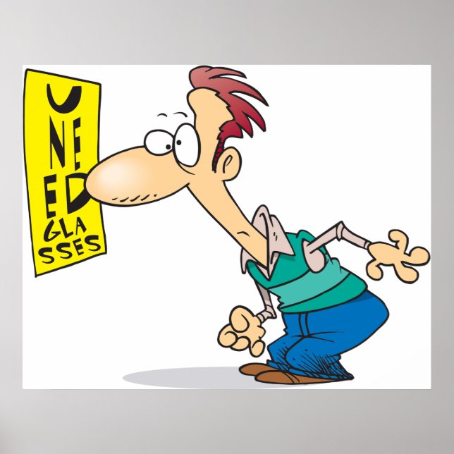 Poster Homem Lendo Um Gráfico De Olhos (Frente)