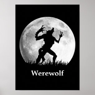 Poster Homem-lobo na Lua cheia - o Dia das Bruxas legal