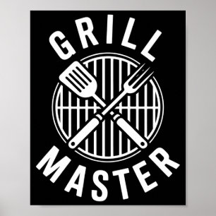 Poster Homem mestre da grelha de churrasco quintal churra