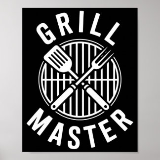 Poster Homem mestre da grelha de churrasco quintal churra