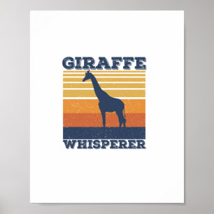 Poster Homem Murmurador de Girafa Retro Animal Africano V
