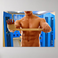 Homem muscular de SlipperyJoe sem camisa, ginástic