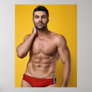 Poster Homem Musculoso Confiante e Definido
