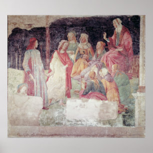 Pôster Homem novo cumprimentado por sete humanidades