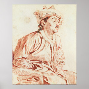 Poster Homem novo no traje oriental (desenho)