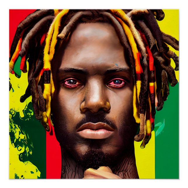 Pôster Homem Triste Rei Negro Melanin Bruh Irmão (Frente)