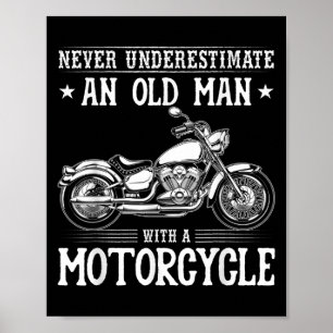 Poster Homem Velho Com Citações Engraçadas De Motocicleta
