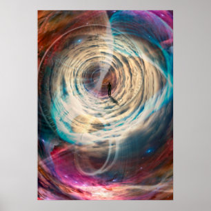 Poster Homem viajando no tempo e no espaço