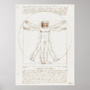 Poster Homem Vitruviano de Da Vinci