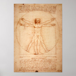 Poster Homem Vitruviano de Da Vinci (1487)