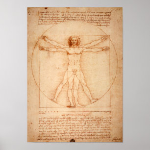 Poster Homem Vitruviano de Da Vinci (1487)