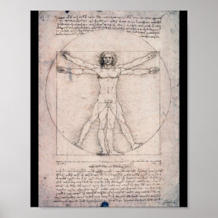 Poster Homem Vitruviano: Leonardo da Vinci