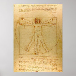 Poster Homem Vitruviano por Leonardo da Vinci