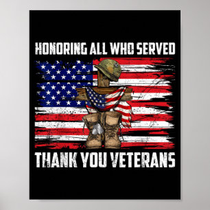Poster Homenageando Quem Serviu Obrigado Veteranos Memori
