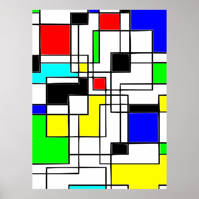 Poster Homenagem Aleatória A Mondrian (Frente)