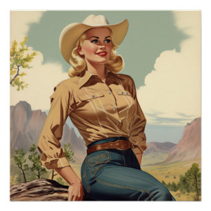 Pôster Homenagem ao Espírito de Cowgirl: Sussurros Selvag