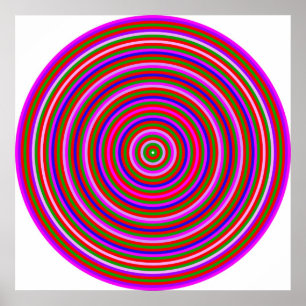 Pôster Homenagem da arte Op aos círculos concêntricos