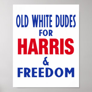 Poster Homens Brancos Para Harris E Liberdade Votam Presi