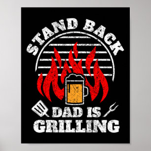 Poster Homens Camisa Divertida Churrasco Fumante Volte Pa