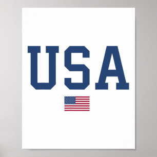 Poster Homens Camiseiros Homens Crianças Bandeira America